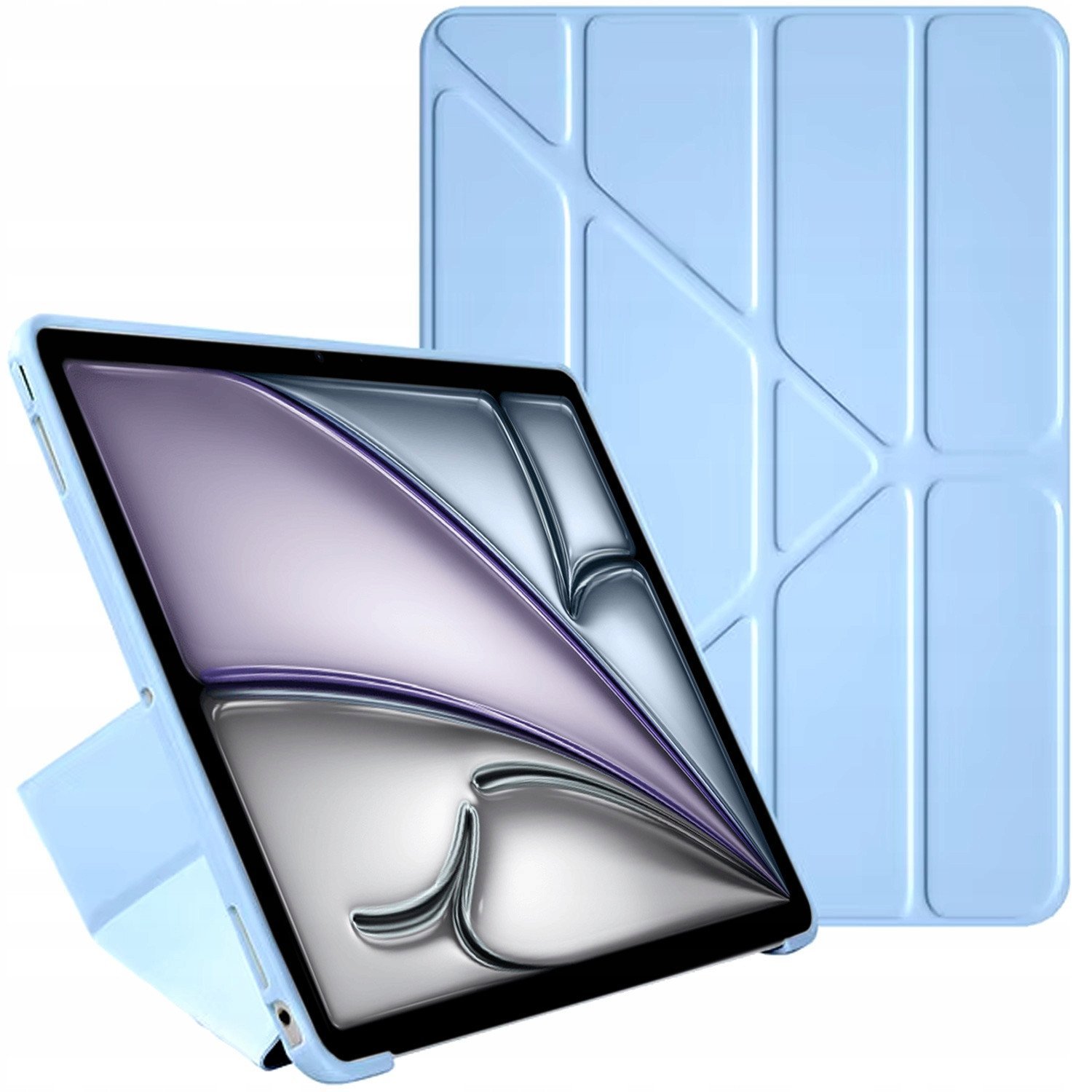 Këllëf trifold për tablet Apple iPad Pro 11 Gen 5 2024, mbyllje magnetike, funksion auto sleep wake, blu