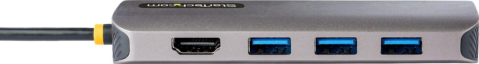 Adapter multiport USB C StarTech, HDMI 4K 60Hz, hub 3x USB A 5Gbps, Power Delivery 100W, gri