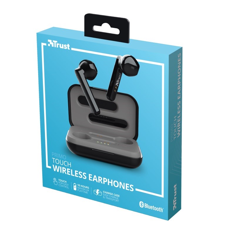 Kufje Bluetooth Primo Touch, universale, 4 orë bateri, të zeza