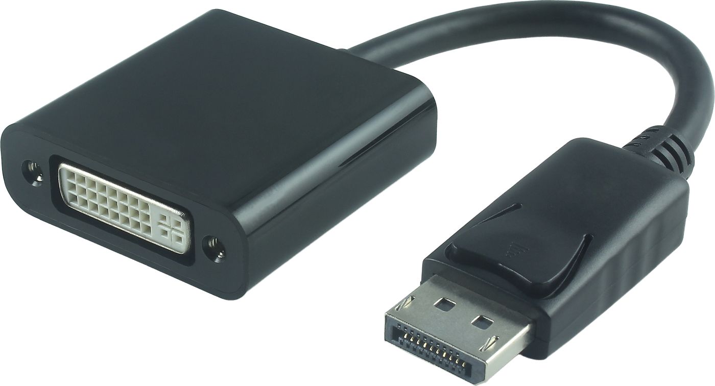 Adapter AV MicroConnect DisplayPort në DVI I DPDVI015, i zi