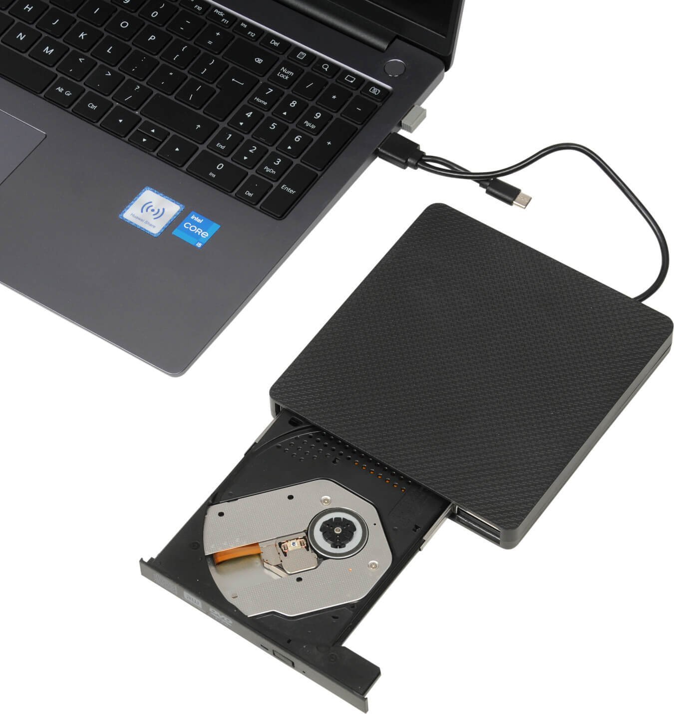 DVD lexues i jashtëm iBOX IED03, USB A dhe USB C, i zi