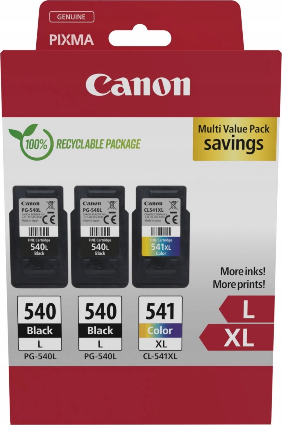 Kuti bojë printeri Canon PG 540L CL 541XL, multipak origjinal, e zezë dhe me ngjyra