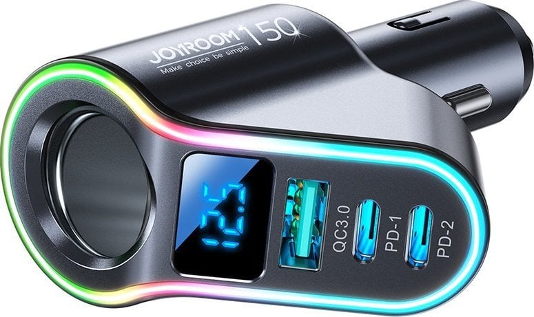 Karikues veture Joyroom JR-CL21, 1x USB A 2x USB C, Bluetooth FM, i zi