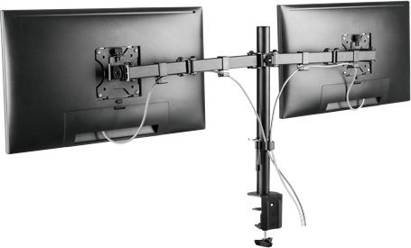 Krah monitori DELTACO GAMING GAM-040, për 2 monitorë 13"-32", rrotullues dhe i anueshëm, i zi