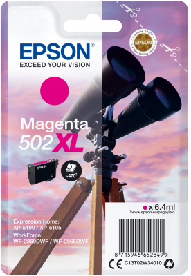 Ngjyrë për printer EPSON 502XL, 6.4ml, 470 faqe, vjollcë
