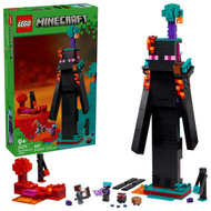 Lodër ndërtimi Lego Minecraft 21279 The Enderman Tower, set me kulla dhe figura, shumëngjyrëshe