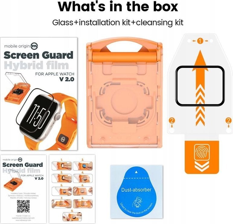 Mbrojtës ekrani Mobile Origin Hybrid Film, për Apple Watch Ultra 1/2 49mm, bordurë e zezë