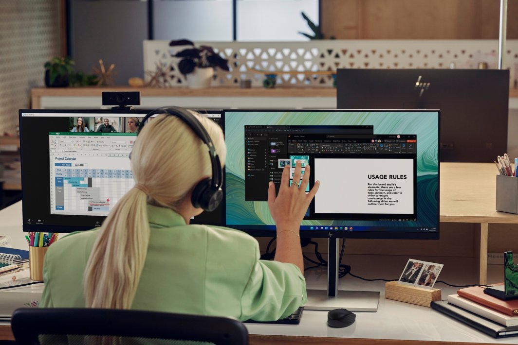 Monitor HP E24q G5, 23.8", 2560 x 1440 (WQHD), 75Hz, i zi / i argjendtë