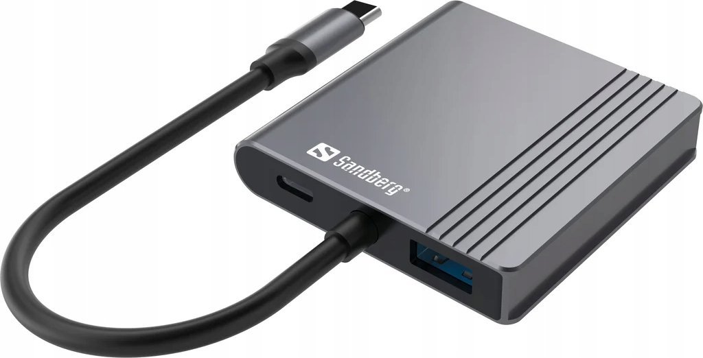 Adaptues USB C Sandberg Dock 2x HDMI, USB, Power Delivery, gri