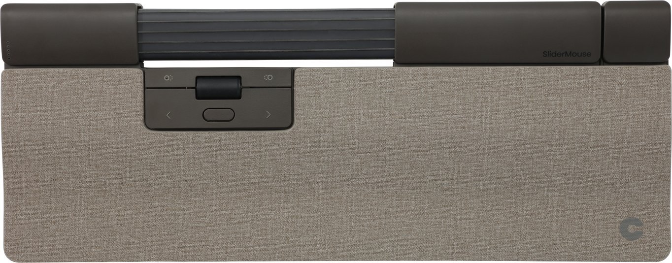 Maus ergonomik Contour Design SliderMouse Pro Wireless, me mbështetëse të zgjatur për kyçe, pa tela, gri e hapur