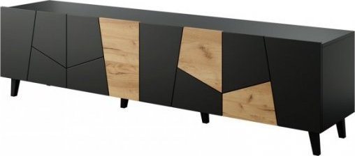 Kredencë TV Cama Meble Etna, 200x42x52 cm, PAL MDF, e zezë lis