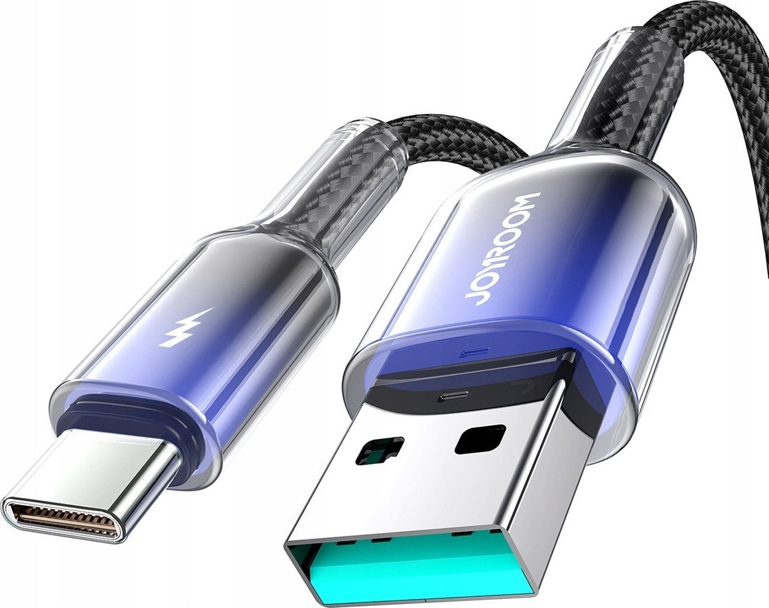 Kabllo USB C Joyroom S A42 Crystal Clear, 60W, 1.2m, e zezë