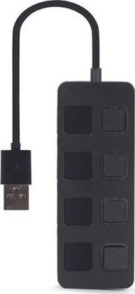 Кабел USB HUB GEMBIRD 2.0 4, 4 порти, црна боја