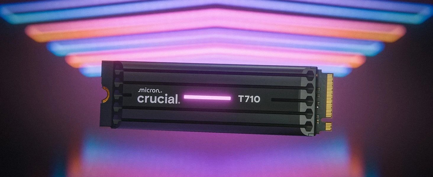 SSD Crucial T710 me heatsink, 1TB, PCIe Gen5 NVMe M.2 2280