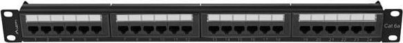 Patch panel Lanberg PPUA-1024-B, 24 porta RJ-45 Cat.6A, 1U 19", i zi