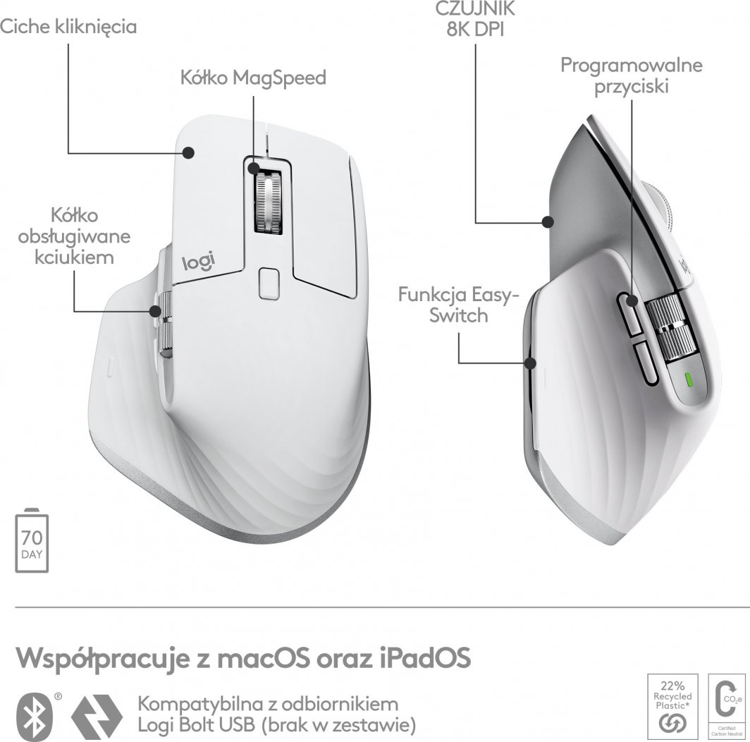 Maus Wireless Logitech MX Master 3S për Mac (910-006572)