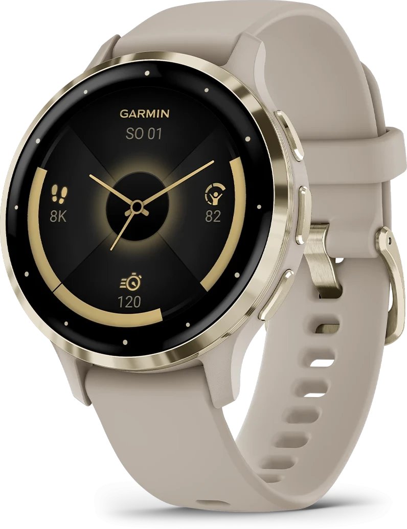 Orë sportive Garmin Venu 3S, AMOLED 1.2", GPS, bezhë