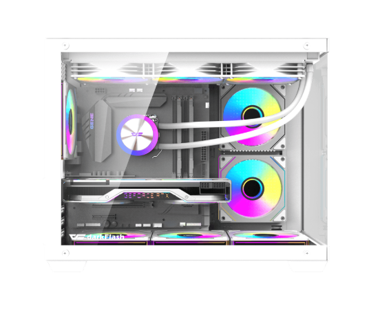 Kasë DarkFlash B275 PRO, Mid-Tower, ATX, Tempered Glass, e bardhë