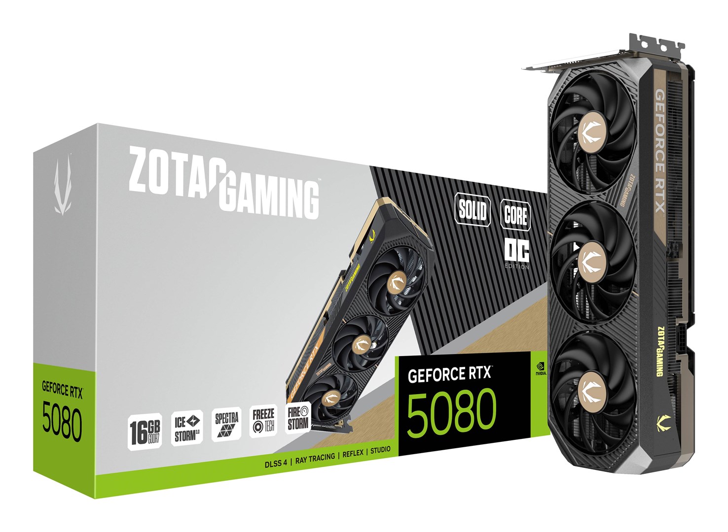 Kartelë grafike Zotac GAMING GeForce RTX 5080 SOLID CORE OC NVIDIA, 16 GB GDDR7