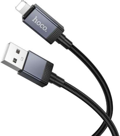 Кабел USB Hoco X118, USB A во Lightning, 1m, со екран, црн