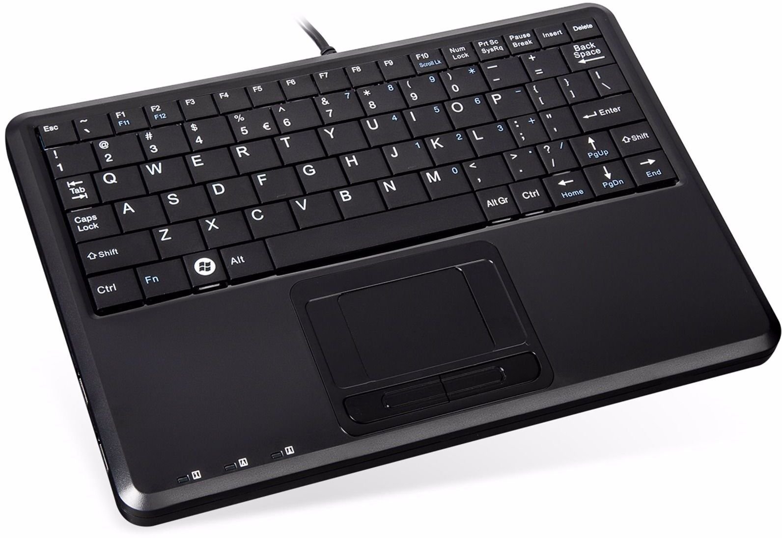 Tastierë Perixx PERIBOARD-510H Plus, me kabllo USB, touchpad i integruar, layout UK, e zezë