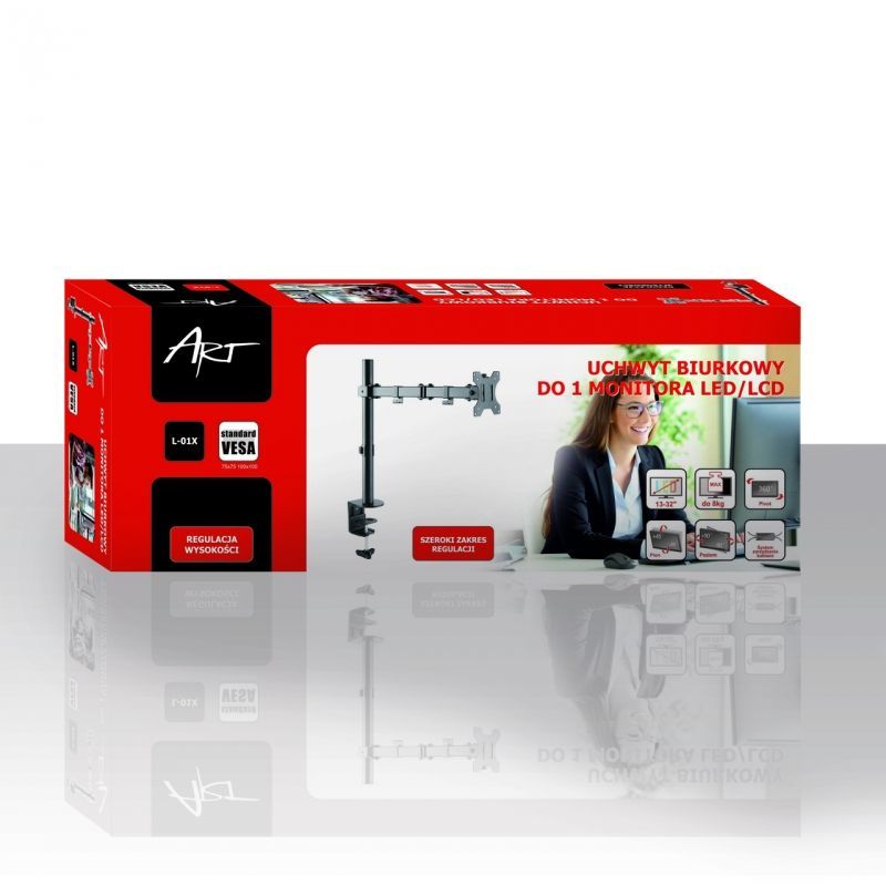 Mbajtese e monitorit Art Desk 13"- 32" L-01X (RAMM L-01X) , e zezë