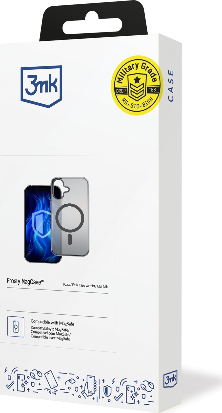 Kuti mbrojtëse 3MK Frosty MagCase, për iPhone 16, MagSafe, e zezë