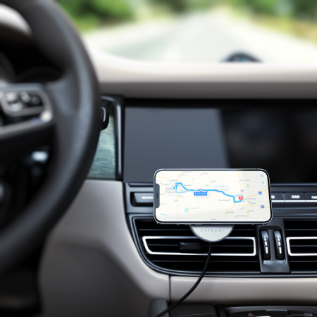 Karikues magnetik për veturë Satechi Wireless, i argjendtë