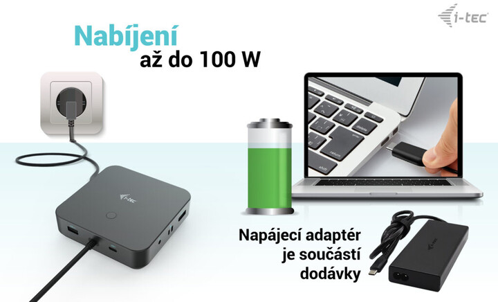 Stacion docking i-tec USB-C, 3x Display, LAN, PD 100W + karikues universal i-tec 12 W