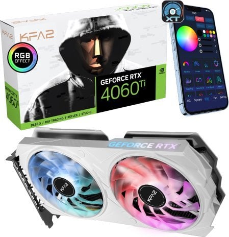 Kartelë grafike KFA2 GeForce RTX 4060 Ti EX 1-Click OC White 8GB GDDR6