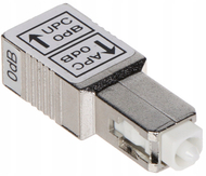 Adaptor fibër optike singlemode SC APC në SC, metalik, me ferrulë qeramike