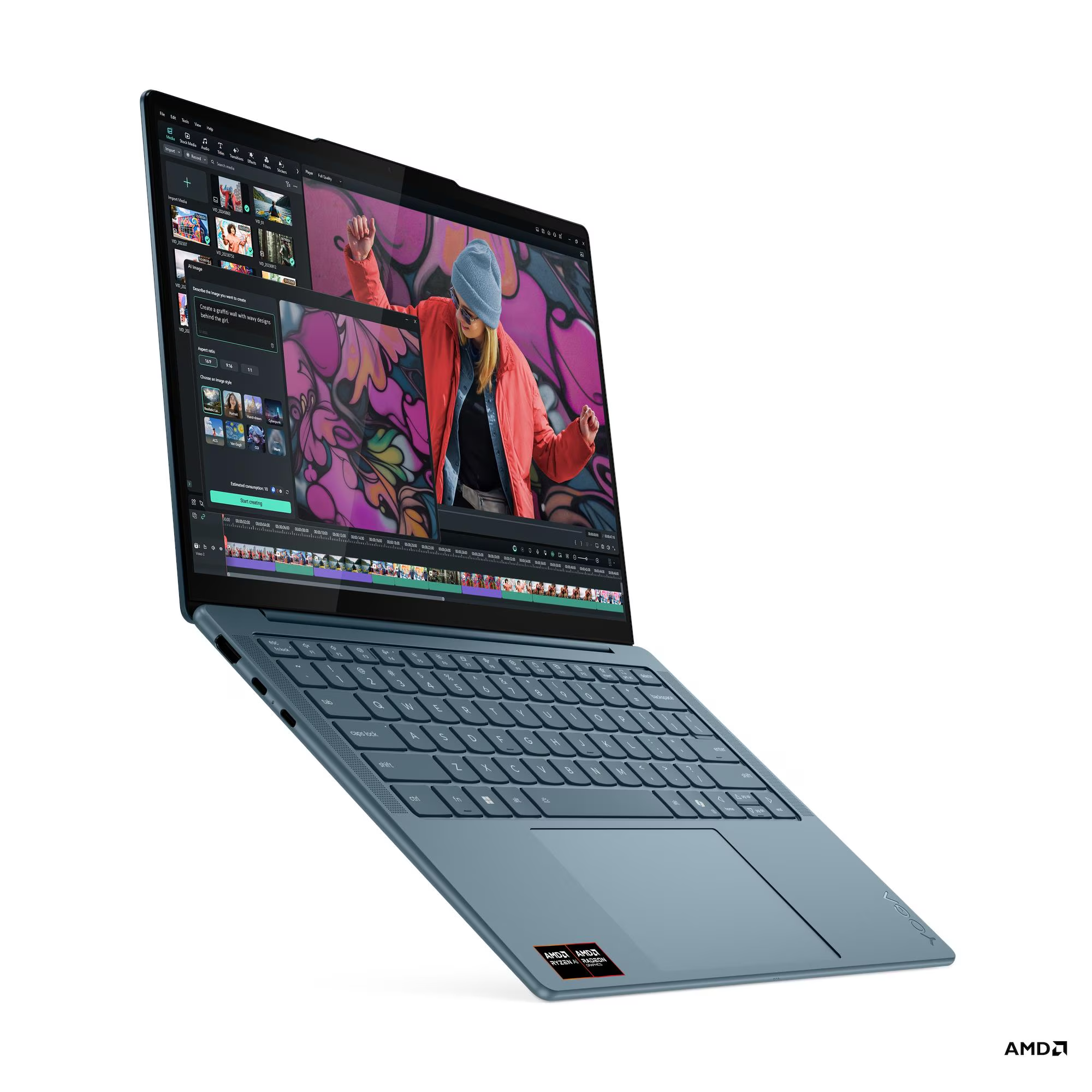 Laptop Lenovo Yoga Slim 7 14AKP10, 14", AMD Ryzen AI 7 350, 32GB RAM, 1TB SSD, AMD Radeon 860M, i kaltër