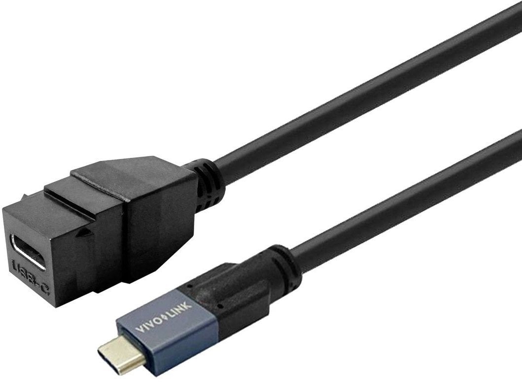 Modul keystone VivoLink USB C Female, për mur dhe patch panel, i zi