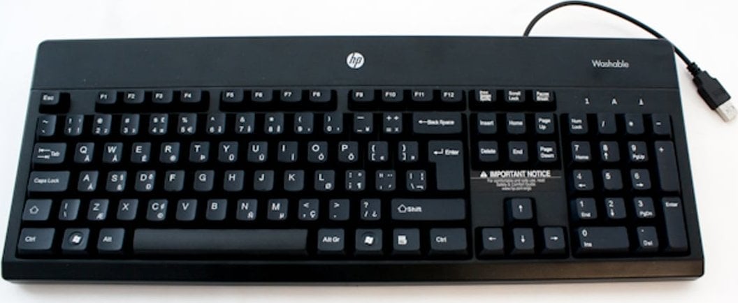 Tastierë HP, me kabllo, Nordic, e zezë