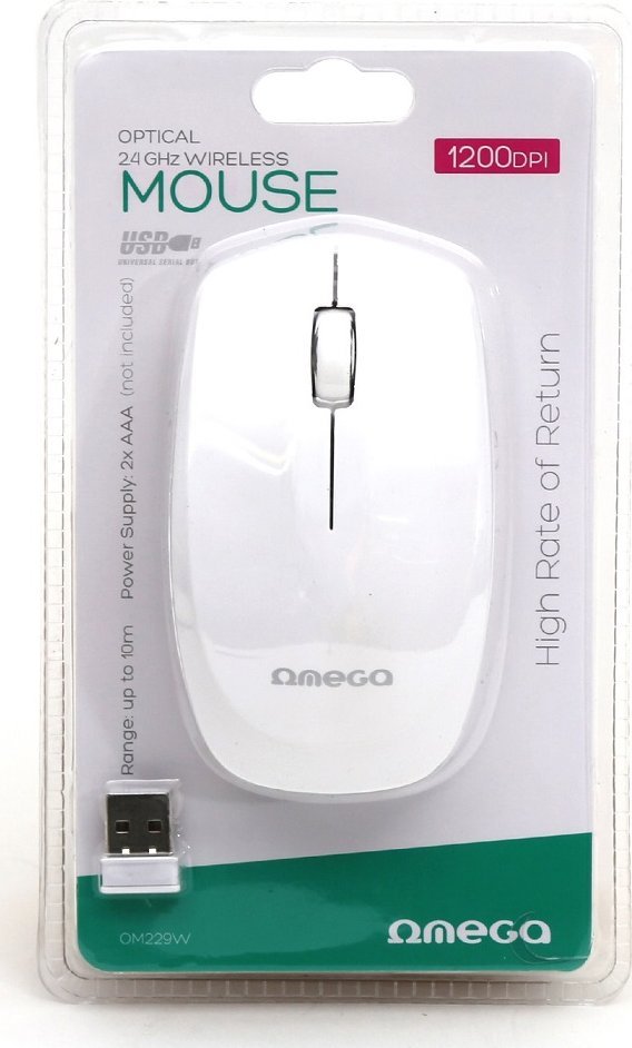 Mouse wireless Omega OM-229 OM229W, USB 2.4 GHz, optik, i zi
