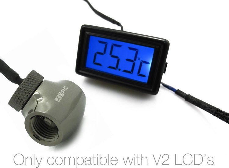 Fiting T për ftohje uji XSPC G1/4 3 way, me sensor temperatureje, i zi