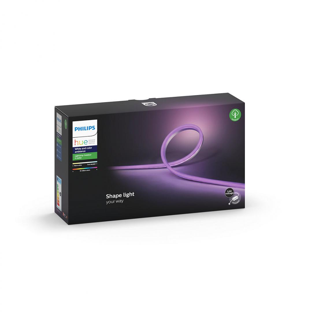 Shirit LED i jashtëm Philips Hue Outdoor 5m v2, Bluetooth, shumëngjyrësh