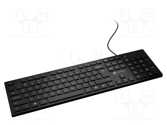 Tastierë NATEC NKL-2341, me kabllo USB A, 105 taste, e zezë