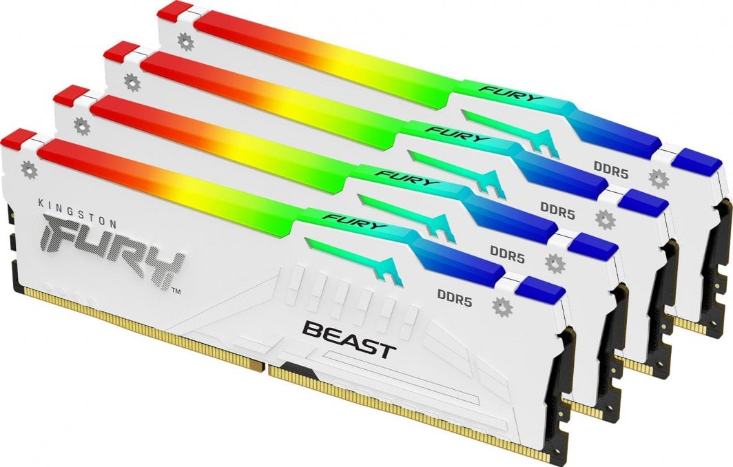 Memorie Kingston Fury Beast RGB, DDR5, 128 GB, 5200 MHz, CL40, KF552C40BWAK4-128