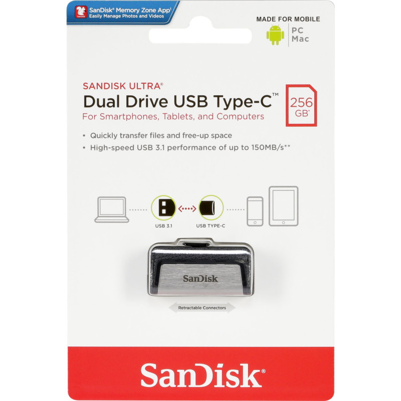 SanDisk Ultra USB Dual Drive 256GB Type-C