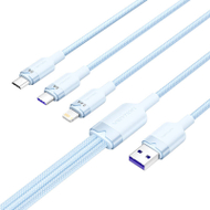 Kabllo karikimi Vention 3 në 1 USB 2.0, 6A, 1.5m, blu