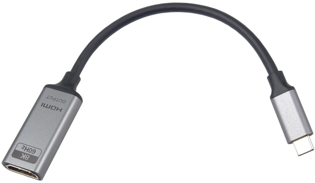 Adapter USB C në HDMI PremiumCord, 8K 60Hz, kabllo 20 cm, gri alumini