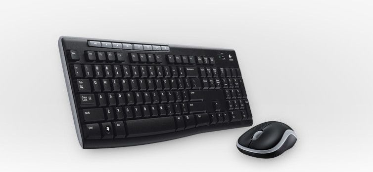 Komplet tastierë dhe mi Logitech MK270, wireless, me numpad, i zi