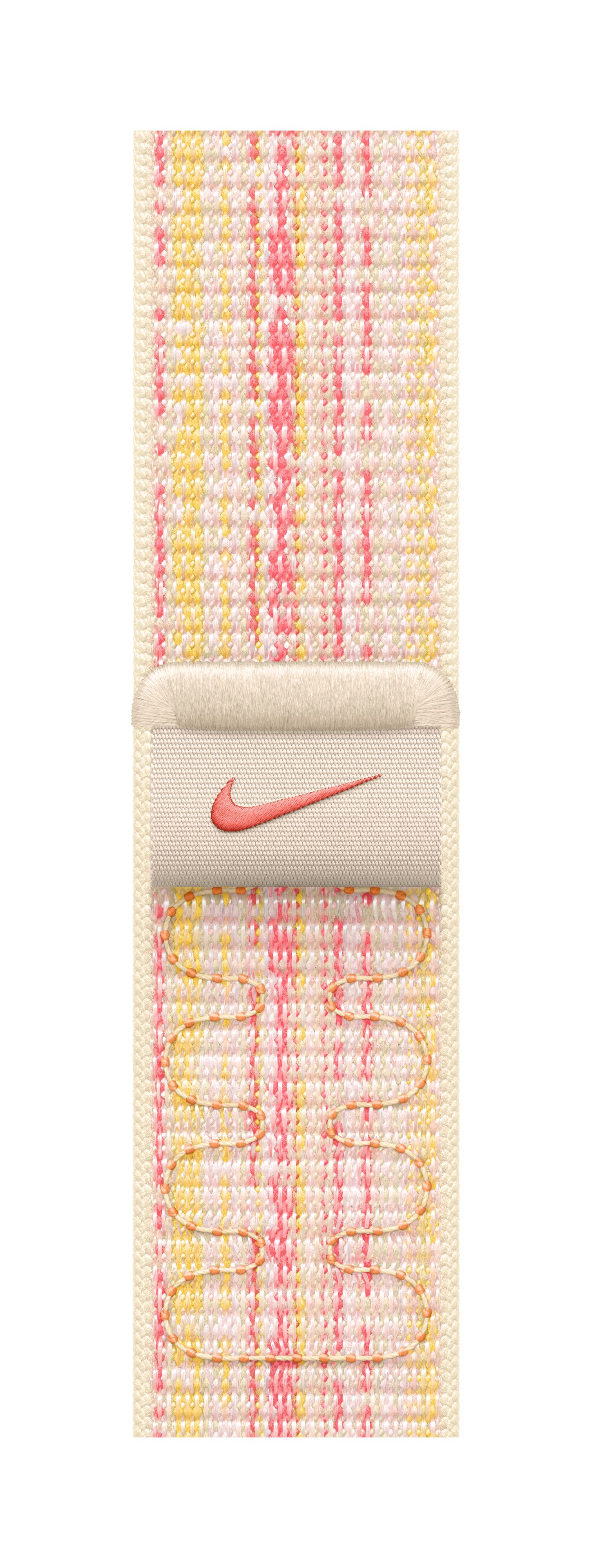 Apple Watch 45mm Nike Band, Starlight/Pink Nike Sport Loop
