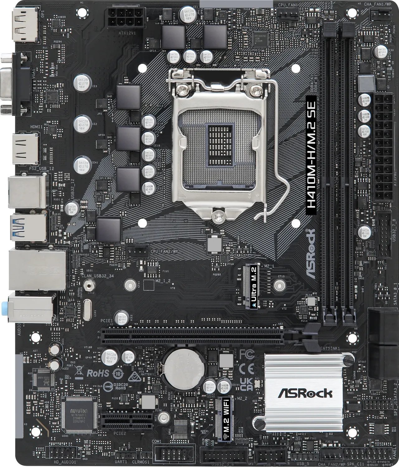 Pllakë amë ASRock H410M H M.2 SE, Intel H410, mATX, e zezë