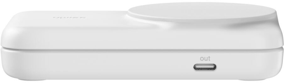 Karikues wireless Belkin UltraCharge 2 in 1 Qi2, 25W, me portë USB C, i bardhë