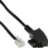 Телефонски кабел InLine 18901, RJ11 во TAE F, 1m, црн