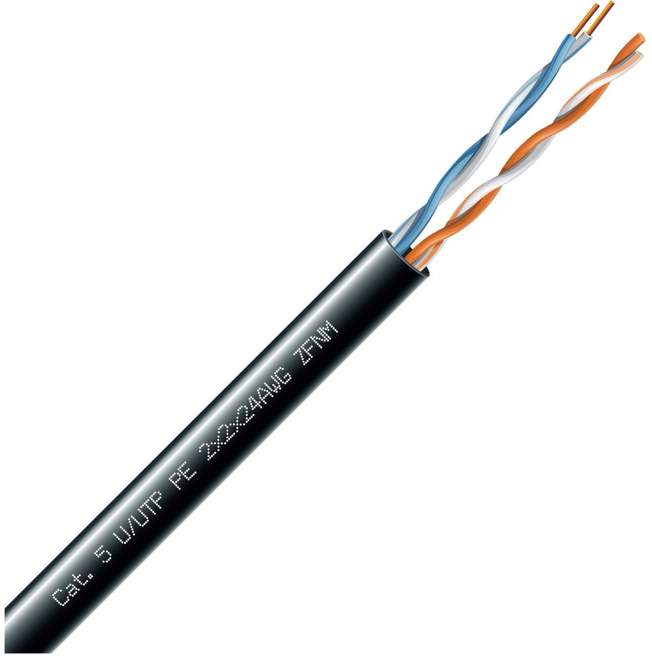 LAN мрежен кабел ECG UTP Cat 5e, 305m, за надворешна употреба, црн