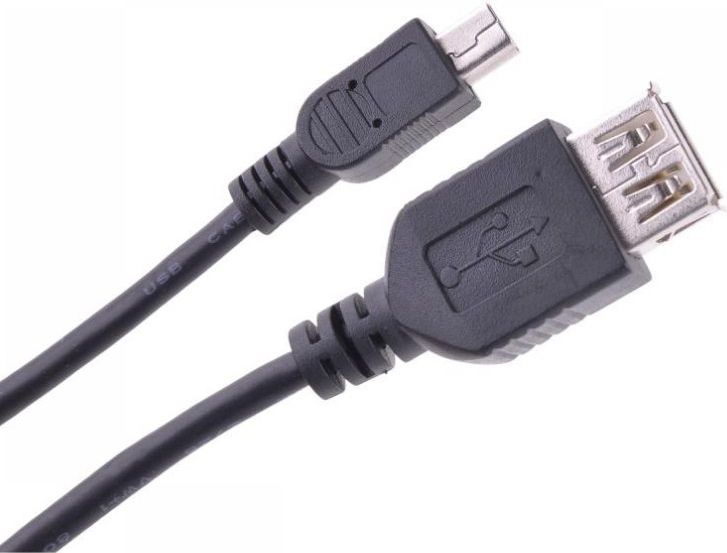 Kabllo USB Cabletech KPO2905-1, USB A në mini USB, i zi