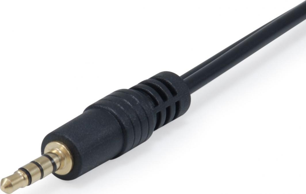 Kabllo audio Equip (147943) - Jack 3.5 mm x 2, 0.15 m, e zezë